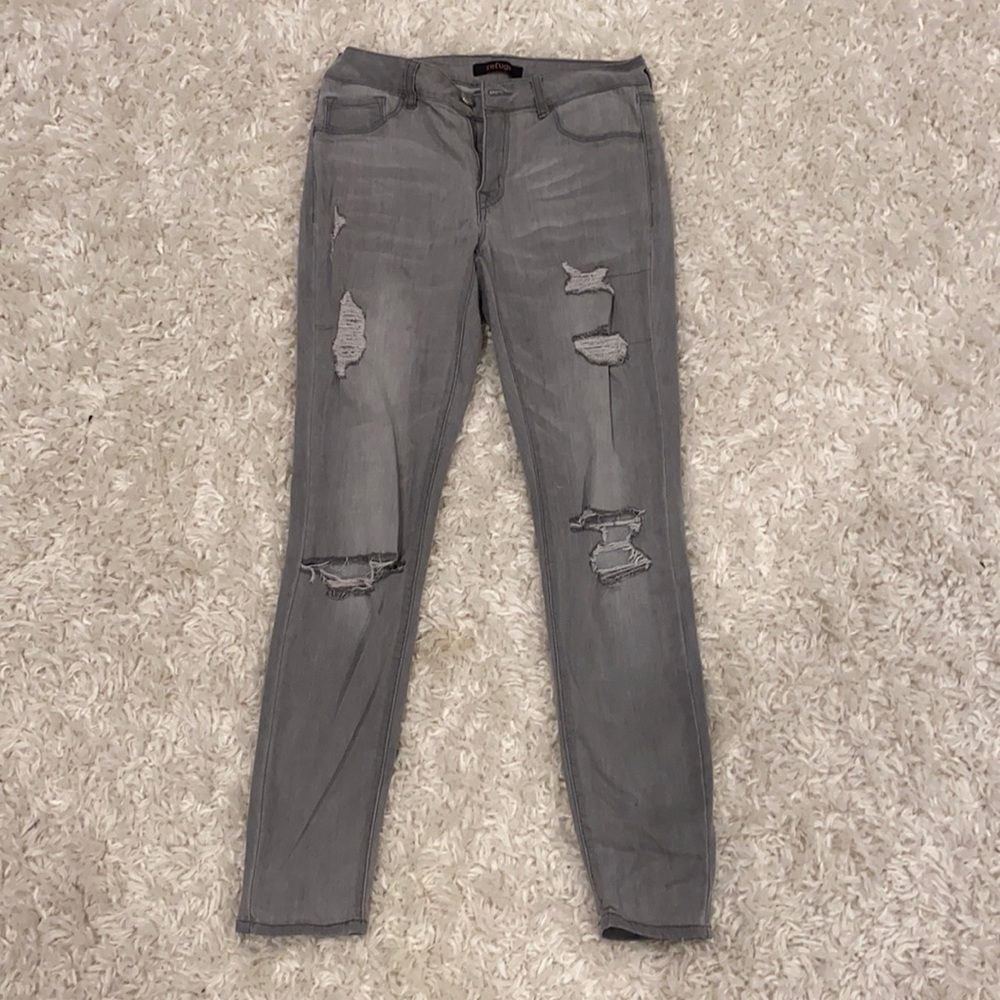 grey jeans